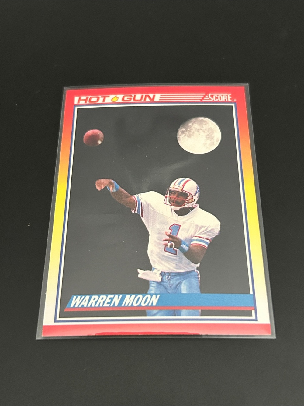 Warren Moon Hot Gun Football Card - White Jersey